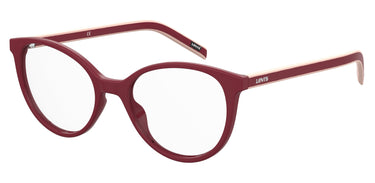 Premium Women Levi's Model Eyeglasses: LV 1031 - Burgundy- SpecSMART Eye Clinic (Diagonal View)
